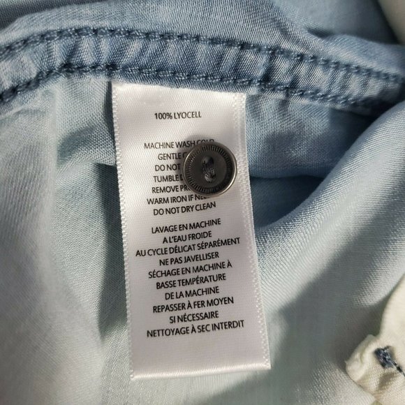 Beach Lunch Lounge Womens Top Size XS Ombre Denim Sleeveless Shirt Button Up - Picture 11 of 12